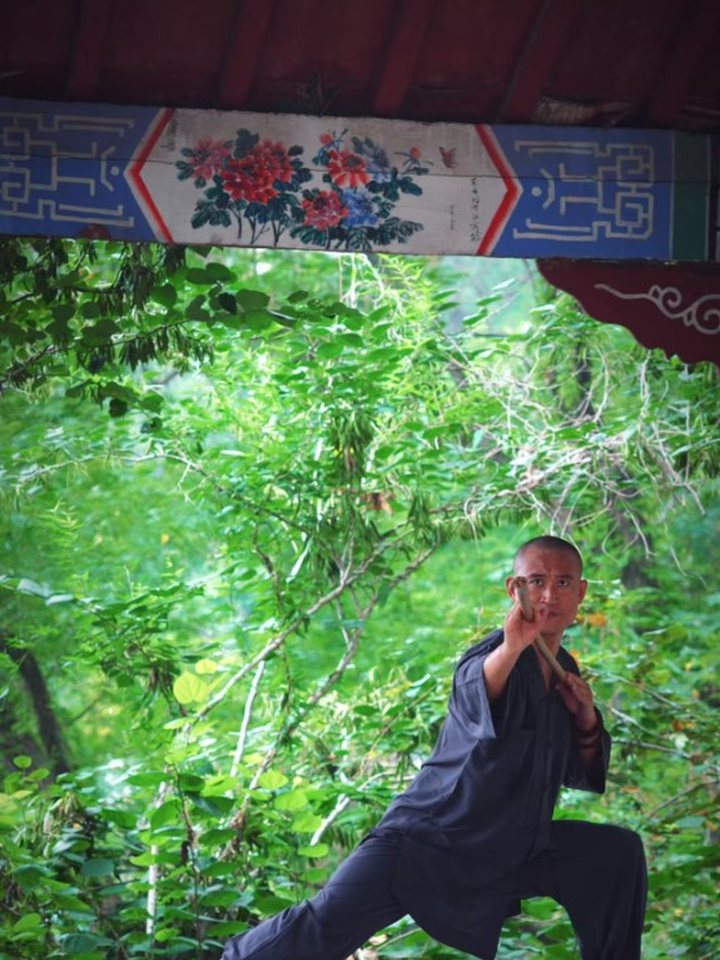 Master with wooden staff